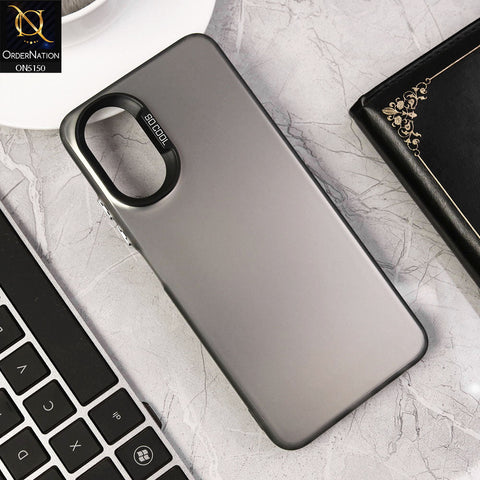 Oppo A38 Cover - Black - New Matte Color Gradient Shine Series Soft Borders Protective Case