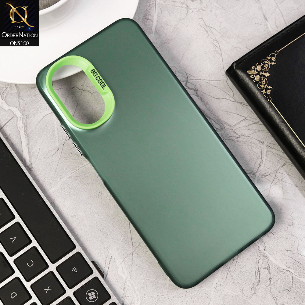 Oppo A38 Cover - Green - New Matte Color Gradient Shine Series Soft Borders Protective Case