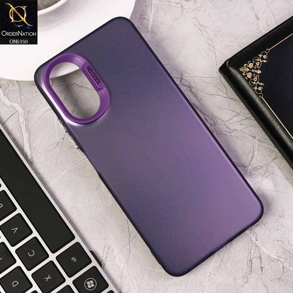 Oppo A38 Cover - Purple - New Matte Color Gradient Shine Series Soft Borders Protective Case