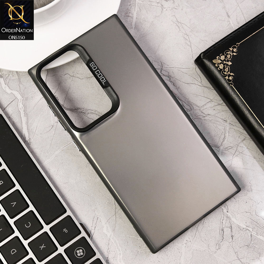 Samsung Galaxy S22 Ultra 5G Cover - Black - New Matte Color Gradient Shine Series Soft Borders Protective Case