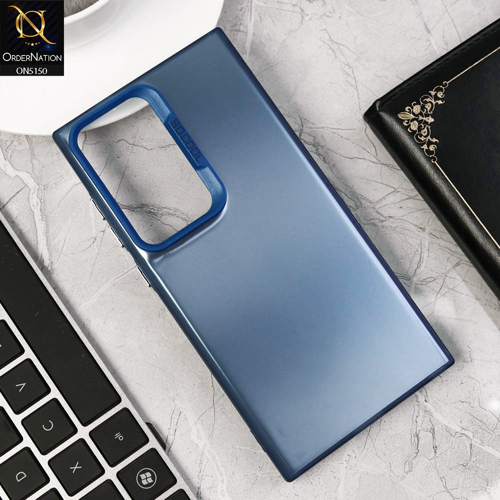 Samsung Galaxy S22 Ultra 5G Cover - Blue - New Matte Color Gradient Shine Series Soft Borders Protective Case