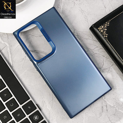 Samsung Galaxy S22 Ultra 5G Cover - Blue - New Matte Color Gradient Shine Series Soft Borders Protective Case