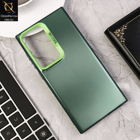 Samsung Galaxy S22 Ultra 5G Cover - Green - New Matte Color Gradient Shine Series Soft Borders Protective Case