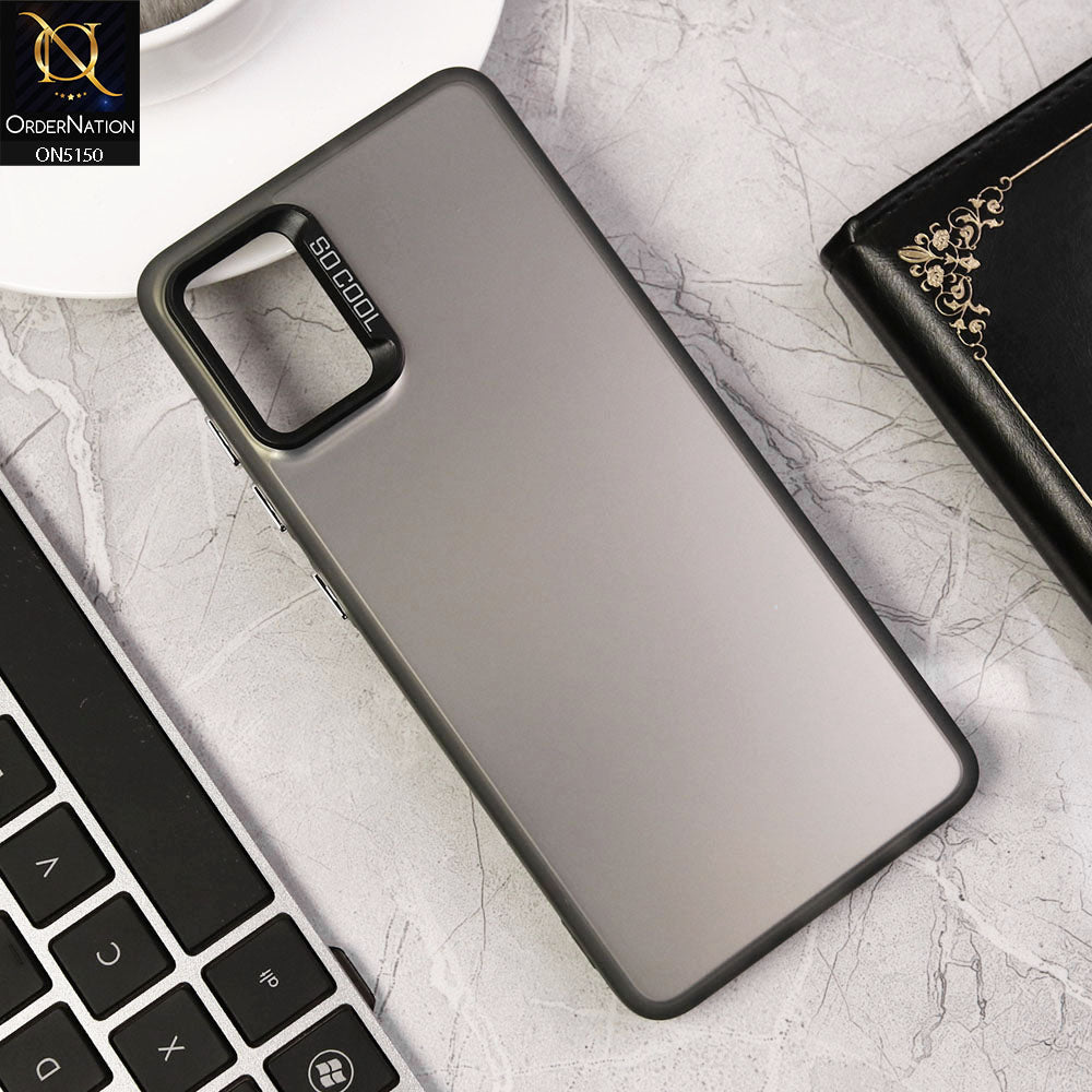 Samsung Galaxy A51 Cover - Black - New Matte Color Gradient Shine Series Soft Borders Protective Case