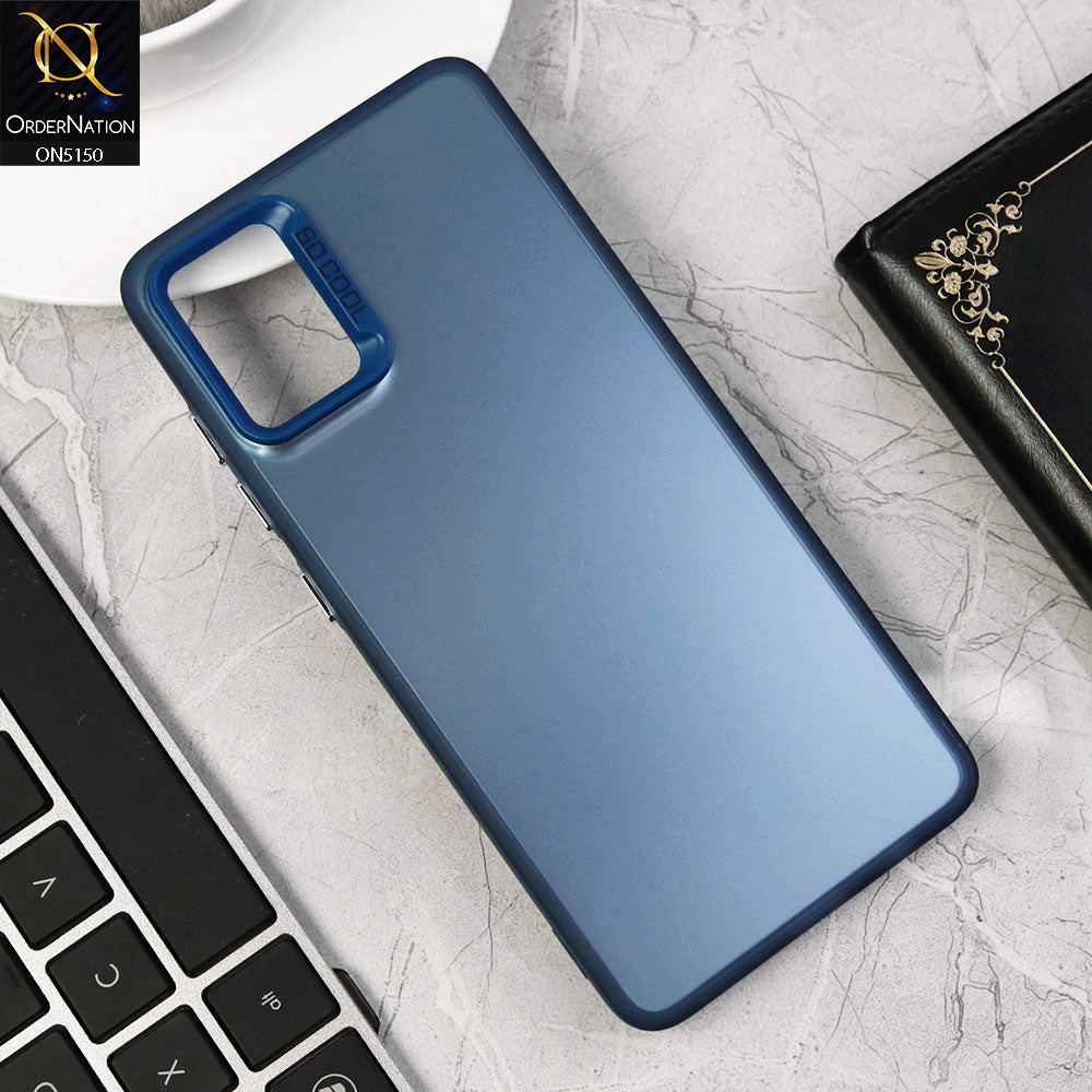 Samsung Galaxy A71 Cover - Blue - New Matte Color Gradient Shine Series Soft Borders Protective Case