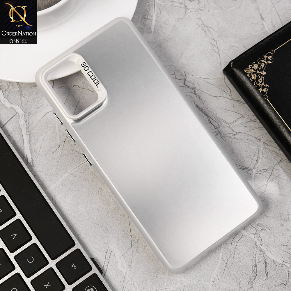 Samsung Galaxy A71 Cover - Silver - New Matte Color Gradient Shine Series Soft Borders Protective Case
