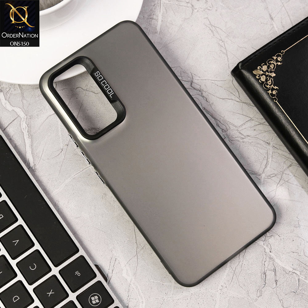 Vivo V23e Cover - Black - New Matte Color Gradient Shine Series Soft Borders Protective Case