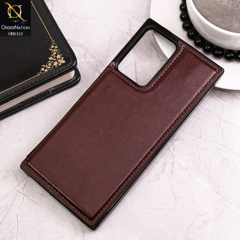 Samsung Galaxy Note 20 Ultra Cover - Brown - Luxury PU Leather Card Holder Wallet Soft Case