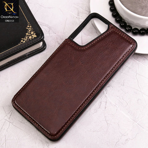 Samsung Galaxy S21 5G Cover - Brown - Luxury PU Leather Card Holder Wallet Soft Case