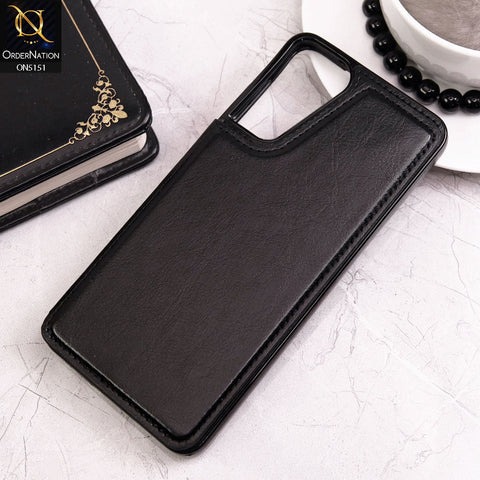 Samsung Galaxy S21 Plus 5G Cover - Black - Luxury PU Leather Card Holder Wallet Soft Case