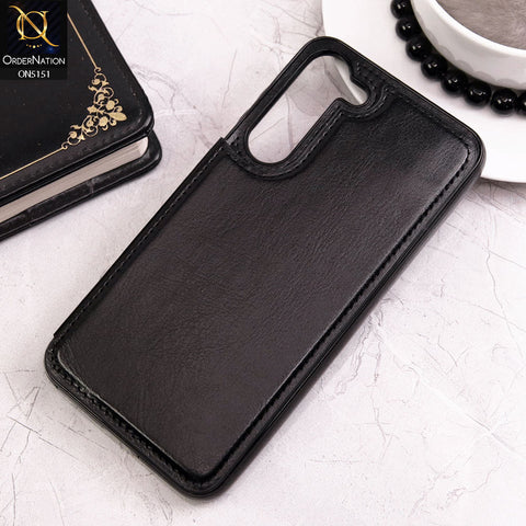 Samsung Galaxy S23 Cover - Black - Luxury PU Leather Card Holder Wallet Soft Case
