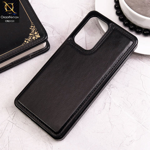 Samsung Galaxy A52s 5G Cover - Black - Luxury PU Leather Card Holder Wallet Soft Case