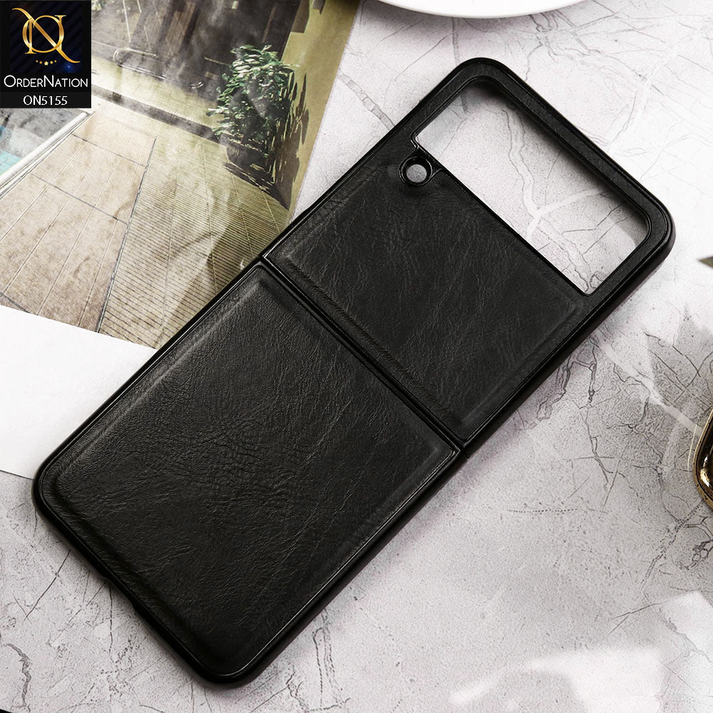 Samsung Galaxy Z Flip 4 5G Cover - Black - New Primum Pu Leather Hard Shell Protective Case