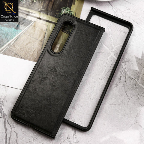 Samsung Galaxy Z Fold 3 5G Cover - Black - New Primum Pu Leather Hard Shell Protective Case
