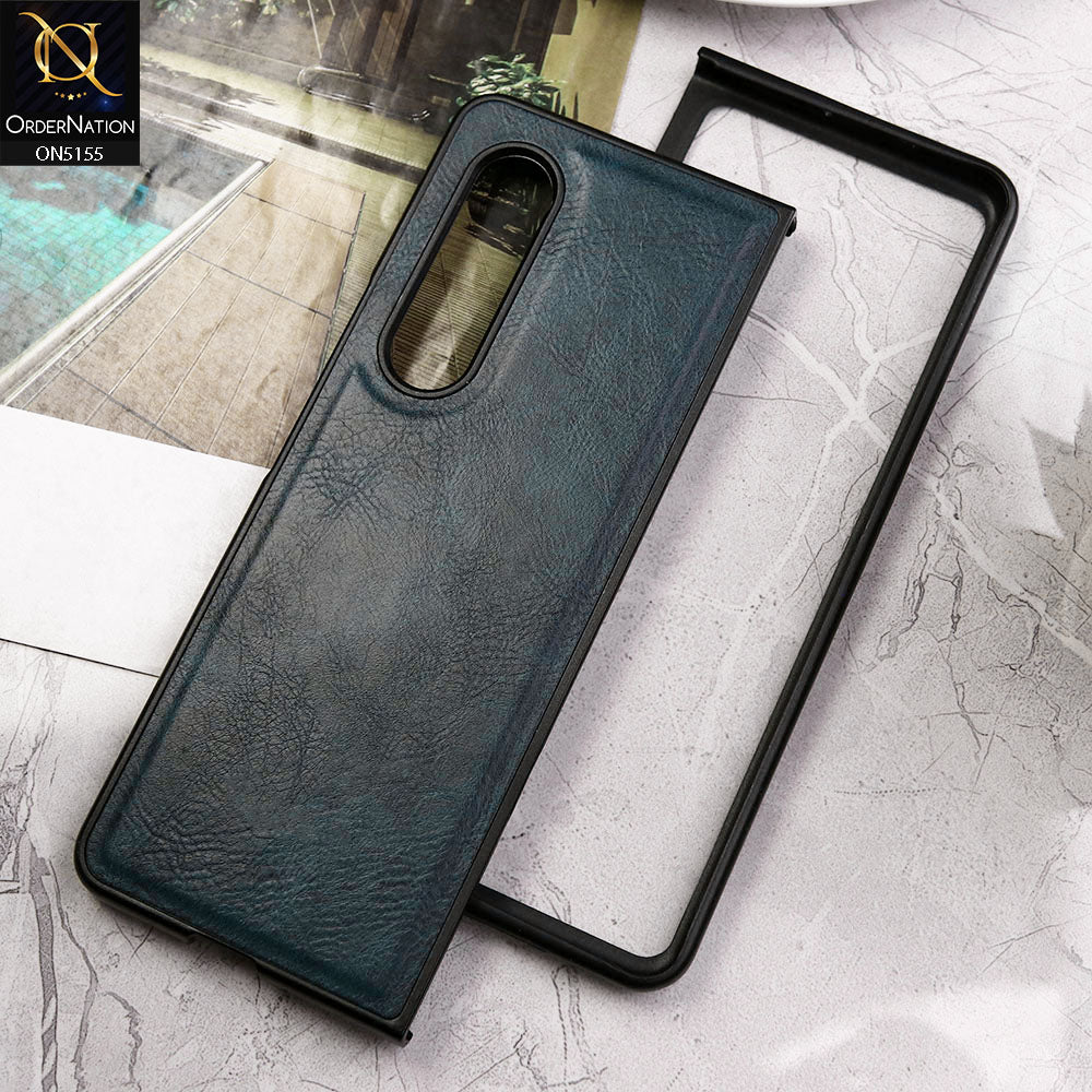 Samsung Galaxy Z Fold 3 5G Cover - Blue - New Primum Pu Leather Hard Shell Protective Case
