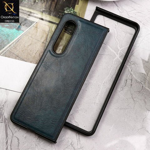 Samsung Galaxy Z Fold 3 5G Cover - Blue - New Primum Pu Leather Hard Shell Protective Case