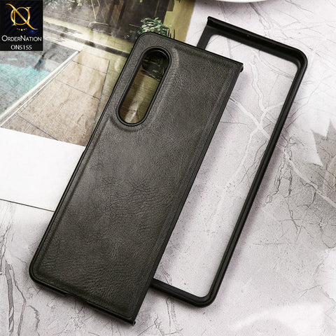 Samsung Galaxy Z Fold 3 5G Cover - Gray - New Primum Pu Leather Hard Shell Protective Case