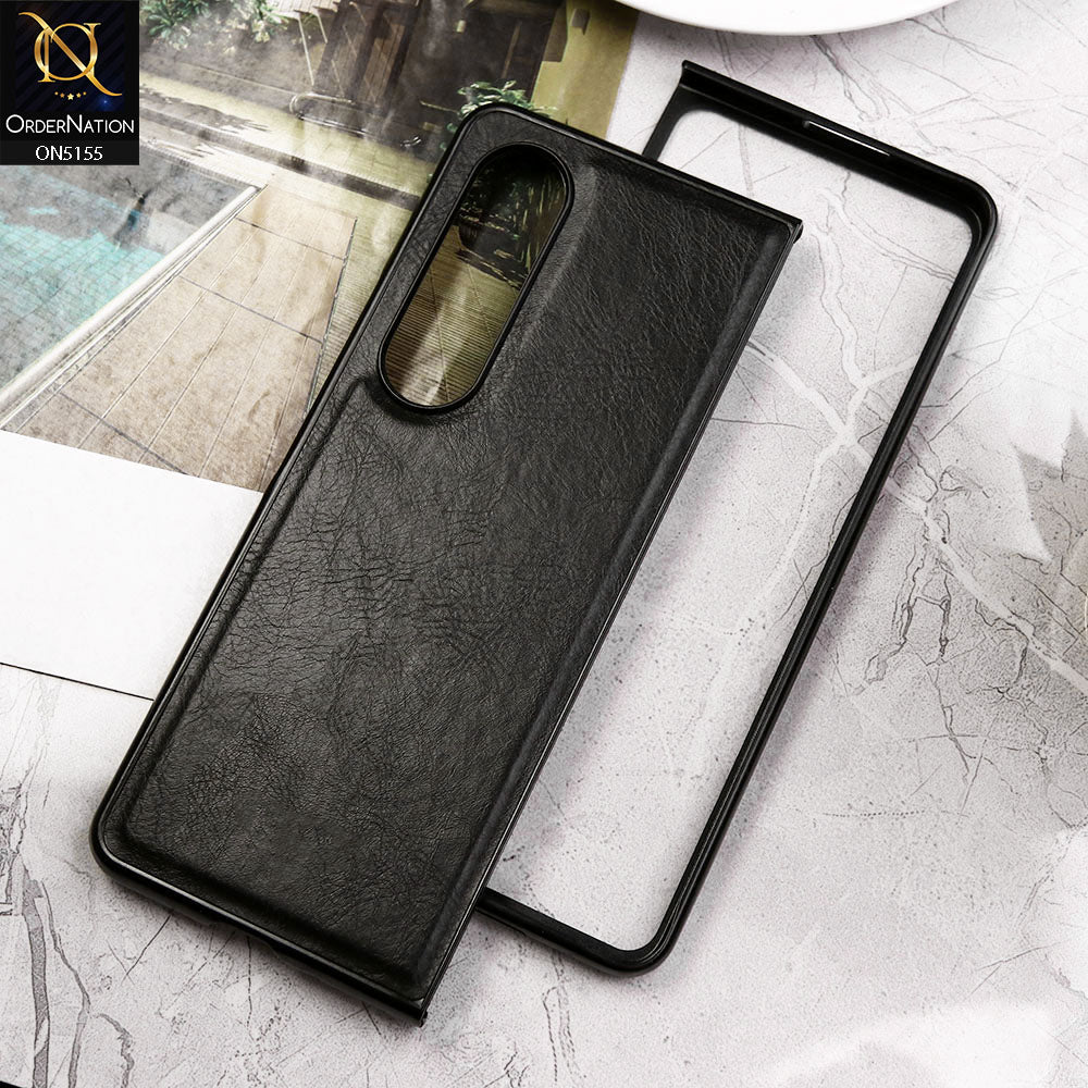 Samsung Galaxy Z Fold 4 5G Cover - Black - New Primum Pu Leather Hard Shell Protective Case