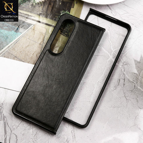 Samsung Galaxy Z Fold 4 5G Cover - Black - New Primum Pu Leather Hard Shell Protective Case