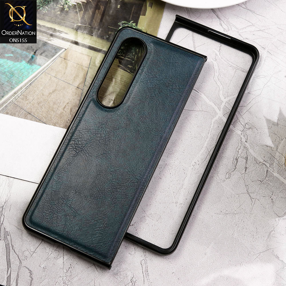 Samsung Galaxy Z Fold 4 5G Cover - Blue - New Primum Pu Leather Hard Shell Protective Case