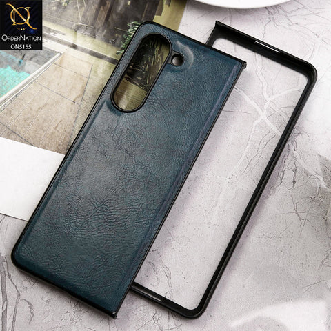 Samsung Galaxy Z Fold 5 5G Cover - Blue - New Primum Pu Leather Hard Shell Protective Case