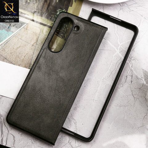 Samsung Galaxy Z Fold 5 5G Cover - Gray - New Primum Pu Leather Hard Shell Protective Case