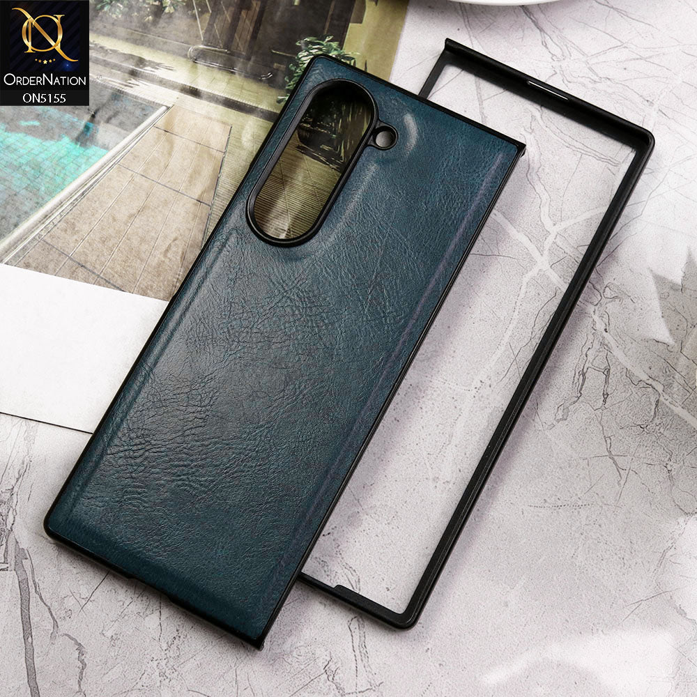 Samsung Galaxy Z Fold 6 5G Cover - Blue - New Primum Pu Leather Hard Shell Protective Case