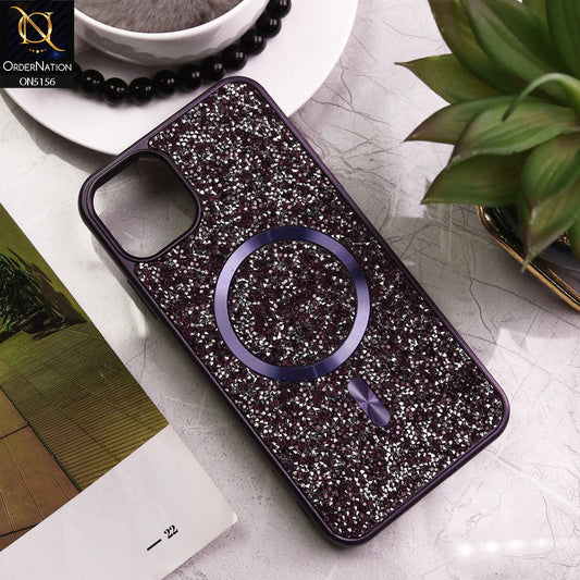 iPhone 11 Pro Max Cover - Deep Purple - New Trendy Bling Rhinestones Magsafe Protective Stylish Soft Case