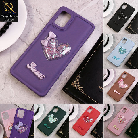 Infinix Hot 30 Play Cover - Pink - Design 2 - New Trendy 3D Love Heart (Moving Shiny Stars Glitter) & Bow Candy Color Soft Silicon Case
