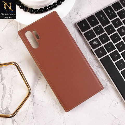 Samsung Galaxy Note 10 Pro Cover - Brown - Luxurey Soft Silicon and TPU Leather Case