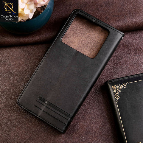 Infinix Note 40 Pro Plus Cover - Black -  Premium Magnetic Leather Wallet Flip book Card Slots Soft Case