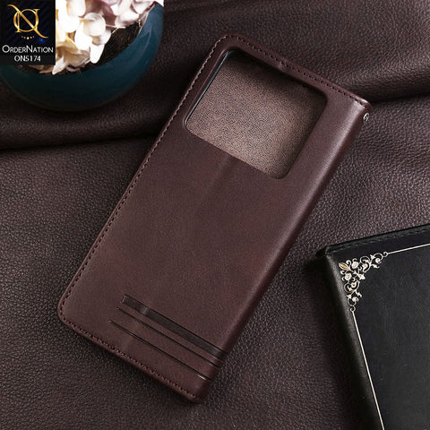Infinix Note 40 Pro Plus Cover - Dark Brown -  Premium Magnetic Leather Wallet Flip book Card Slots Soft Case