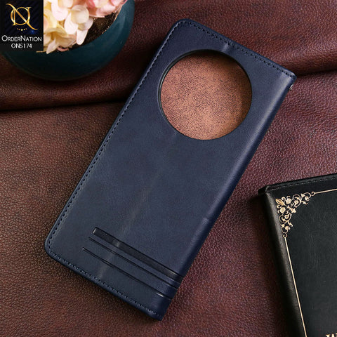Xiaomi Redmi A3x Cover - Blue -  Premium Magnetic Leather Wallet Flip book Card Slots Soft Case