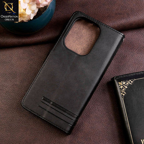 Xiaomi Redmi Note 13 Pro 4G Cover - Black -  Premium Magnetic Leather Wallet Flip book Card Slots Soft Case