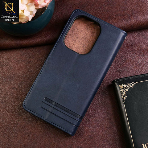 Xiaomi Redmi Note 13 Pro 4G Cover - Blue -  Premium Magnetic Leather Wallet Flip book Card Slots Soft Case