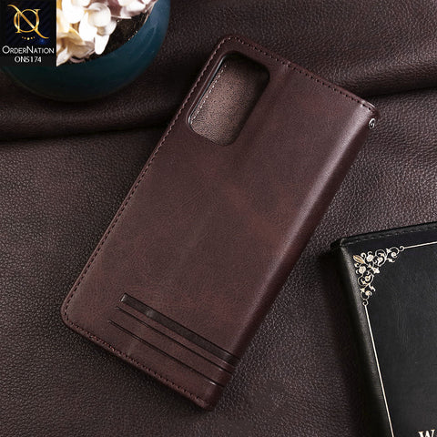 Samsung Galaxy A15 5G Cover - Dark Brown -  Premium Magnetic Leather Wallet Flip book Card Slots Soft Case