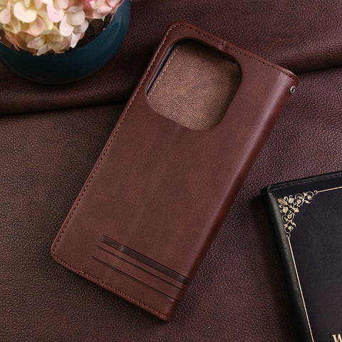 Tecno Spark Go 2024 Cover - Dark Brown - Premium Magnetic Leather Wallet Flip book Card Slots Soft Case