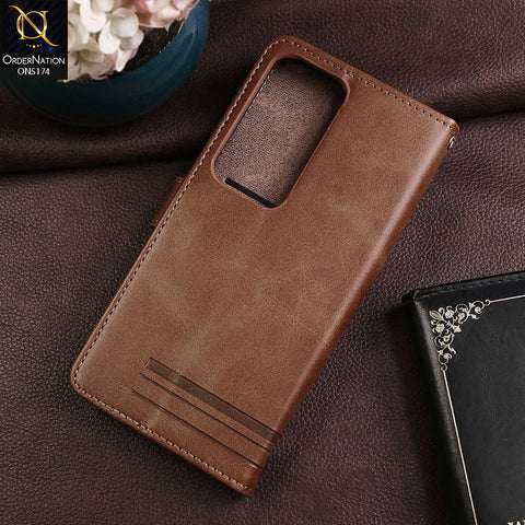 Vivo S18 Cover - Light Brown -  Premium Magnetic Leather Wallet Flip book Card Slots Soft Case