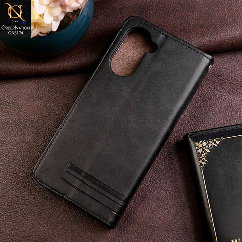 Vivo Y03 Cover - Black - Premium Magnetic Leather Wallet Flip book Card Slots Soft Case