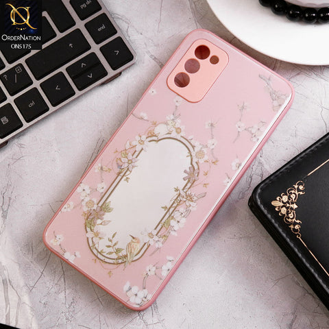 Samsung Galaxy A02s Cover - Pink - Trendy Printed Spring Floral Design Mirror Soft Border Case With Camera Protection