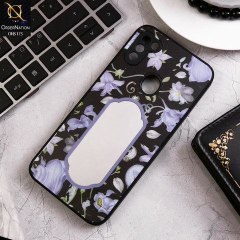 Samsung Galaxy A11 Cover - Black - Trendy Printed Spring Floral Design Mirror Soft Border Case With Camera Protection