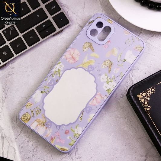 Oppo A16K Cover - Purple - Trendy Printed Spring Floral Design Mirror Soft Border Case With Camera Protection