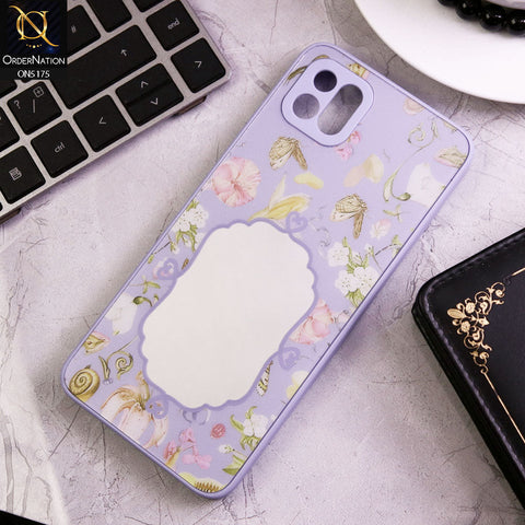 Oppo A16K Cover - Purple - Trendy Printed Spring Floral Design Mirror Soft Border Case With Camera Protection