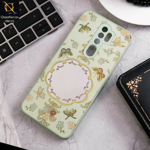 Oppo A5 2020 Cover - Green - Trendy Printed Spring Floral Design Mirror Soft Border Case With Camera Protection