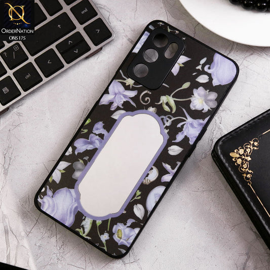 Oppo A54s Cover - Black - Trendy Printed Spring Floral Design Mirror Soft Border Case With Camera Protection