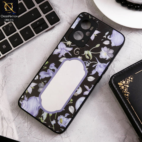 Oppo A76 Cover - Black - Trendy Printed Spring Floral Design Mirror Soft Border Case With Camera Protection
