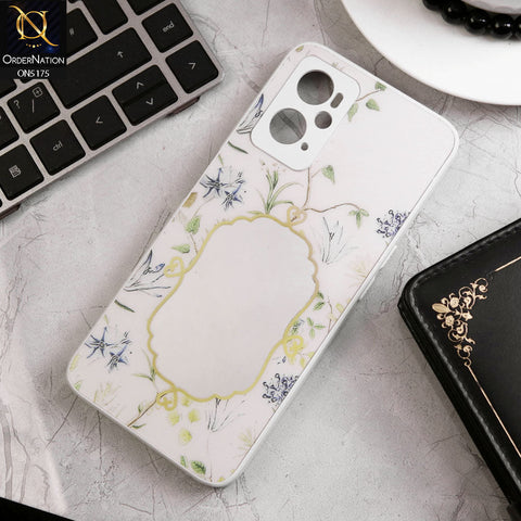 Oppo K10 Cover - White - Trendy Printed Spring Floral Design Mirror Soft Border Case With Camera Protection