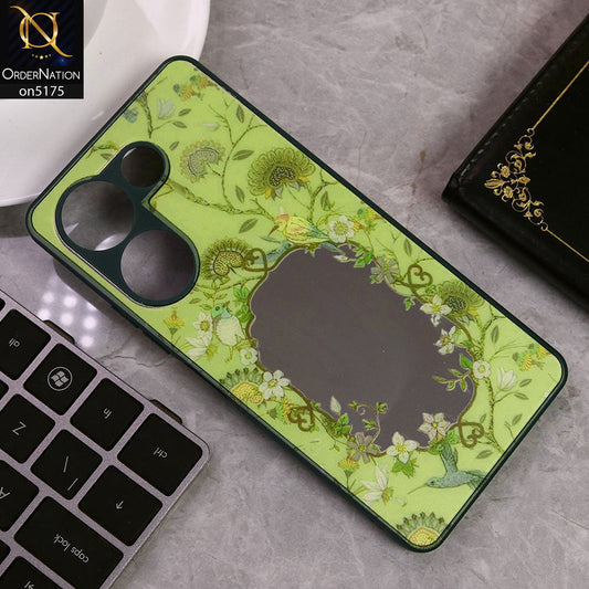 Tecno Camon 20 Pro Cover - Dark Green - Trendy Printed Spring Floral Design Mirror Soft Border Case With Camera Protection