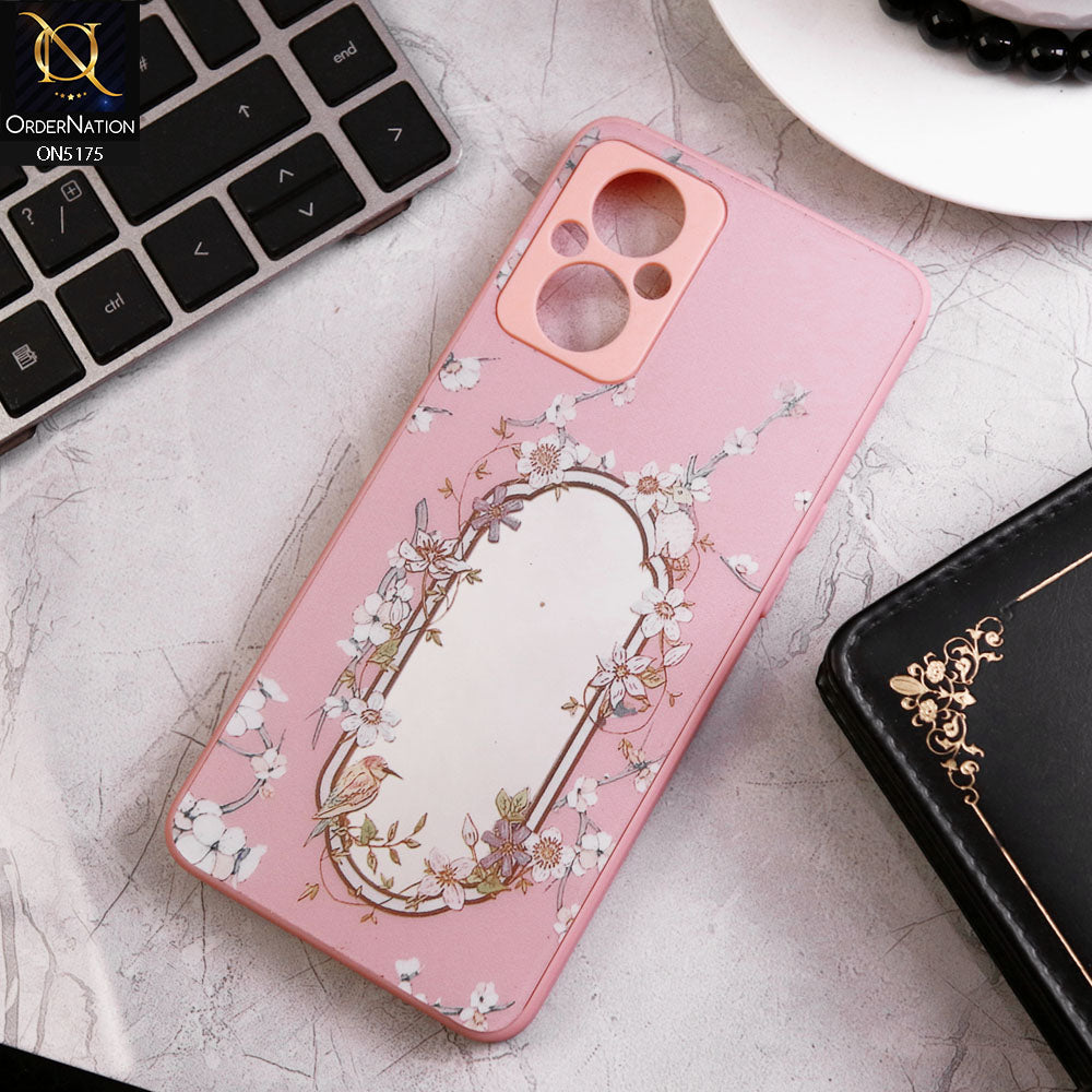 OnePlus Nord N20 5G Cover - Pink - Trendy Printed Spring Floral Design Mirror Soft Border Case With Camera Protection