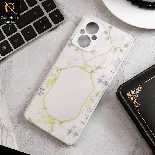 Oppo F21 Pro 5G Cover - White - Trendy Printed Spring Floral Design Mirror Soft Border Case With Camera Protection